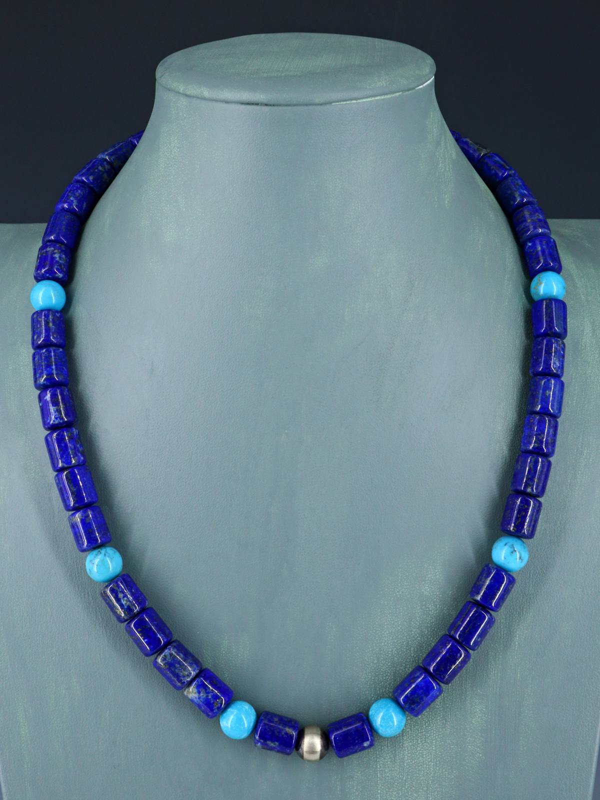 Native American Blue Lapis Beaded Single Strand Necklace