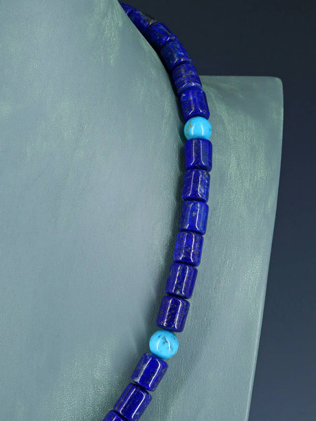 Native American Blue Lapis Beaded Single Strand Necklace