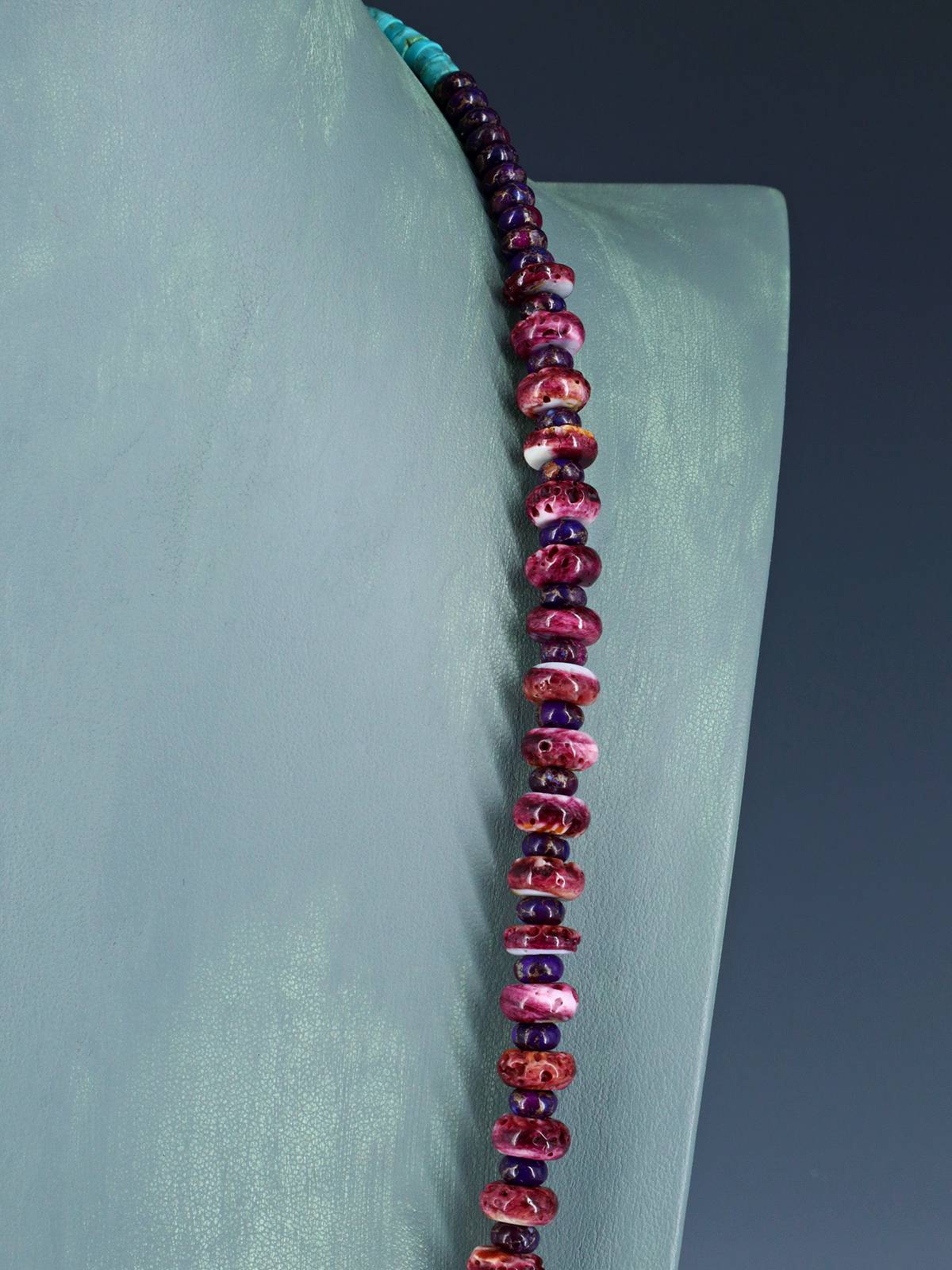 Collier amérindien Santo Domingo Single Strand Turquoise et Corail