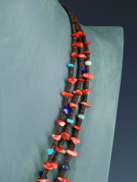 Collar de ostras espinosas y turquesas de Santo Domingo nativo americano