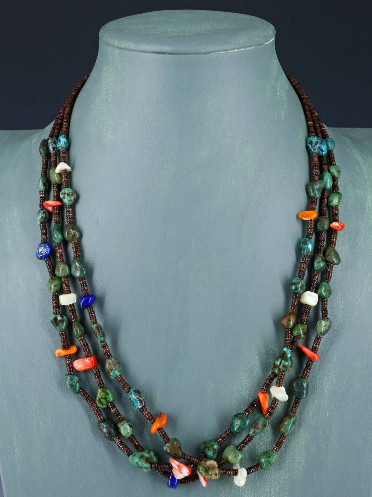 Collier amérindien de Saint-Domingue turquoise et huître épineuse