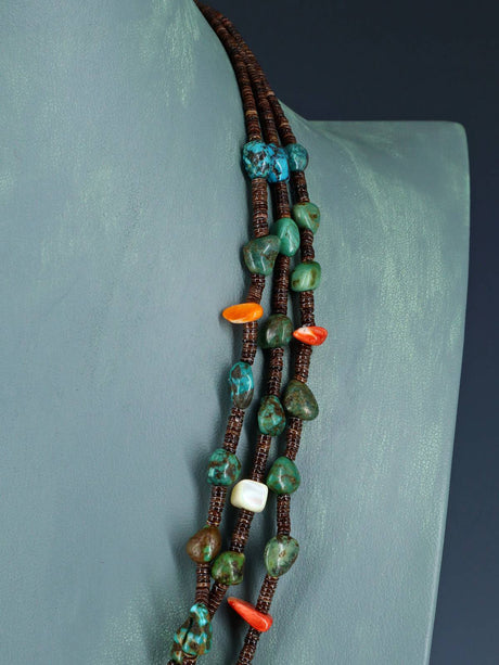 Collar de ostras espinosas y turquesas de Santo Domingo nativo americano