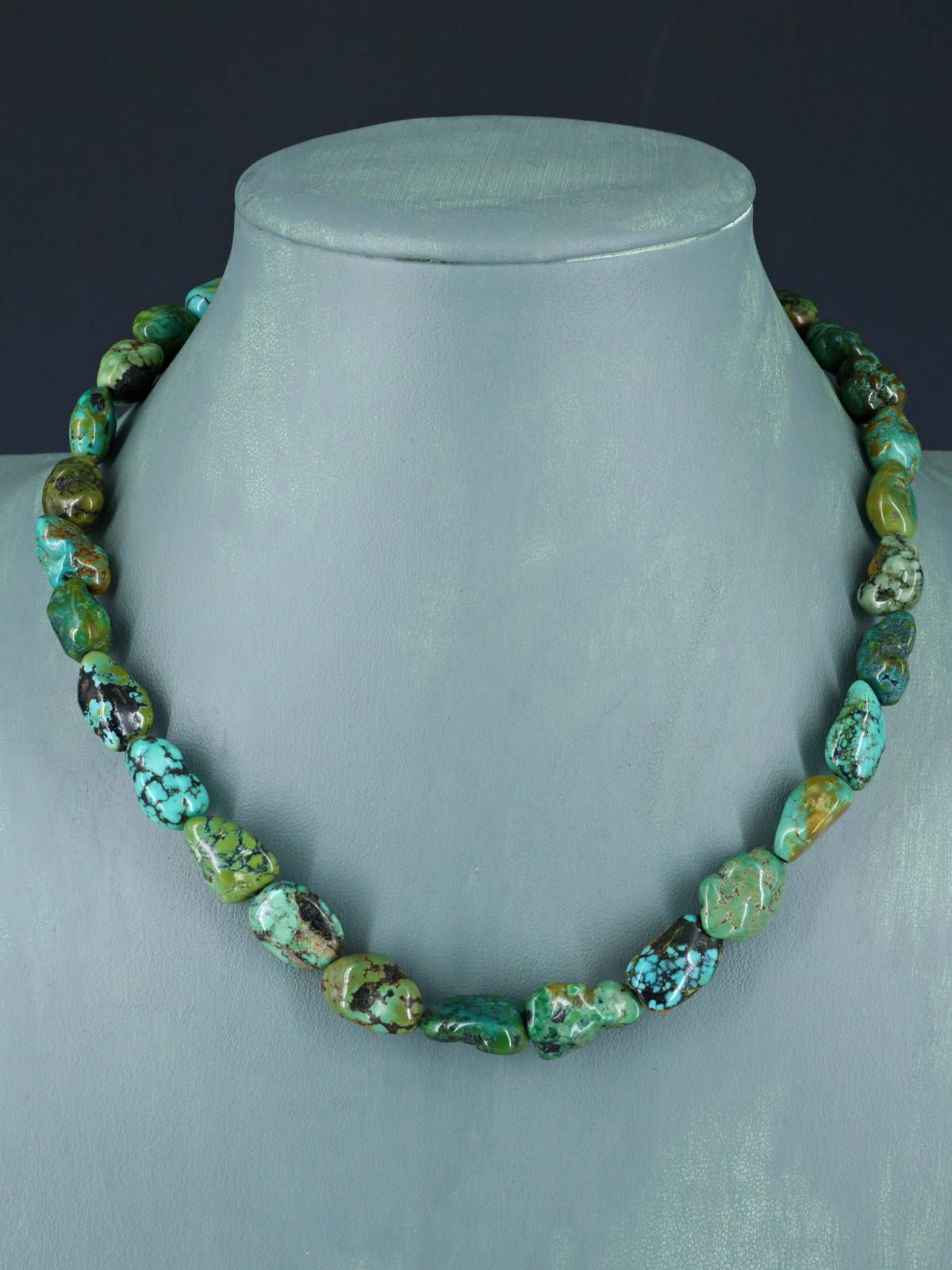 Native American Jewelry Single Strand Chunky Turquoise Necklace