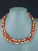 Collar de coral y lapislázuli de manzana nativo americano