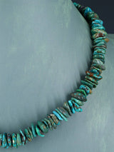 Navajo 17" Single Strand Sky Horse Turquoise Necklace