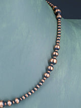 18" Navajo Jewelry Single Strand Copper Beaded Necklace