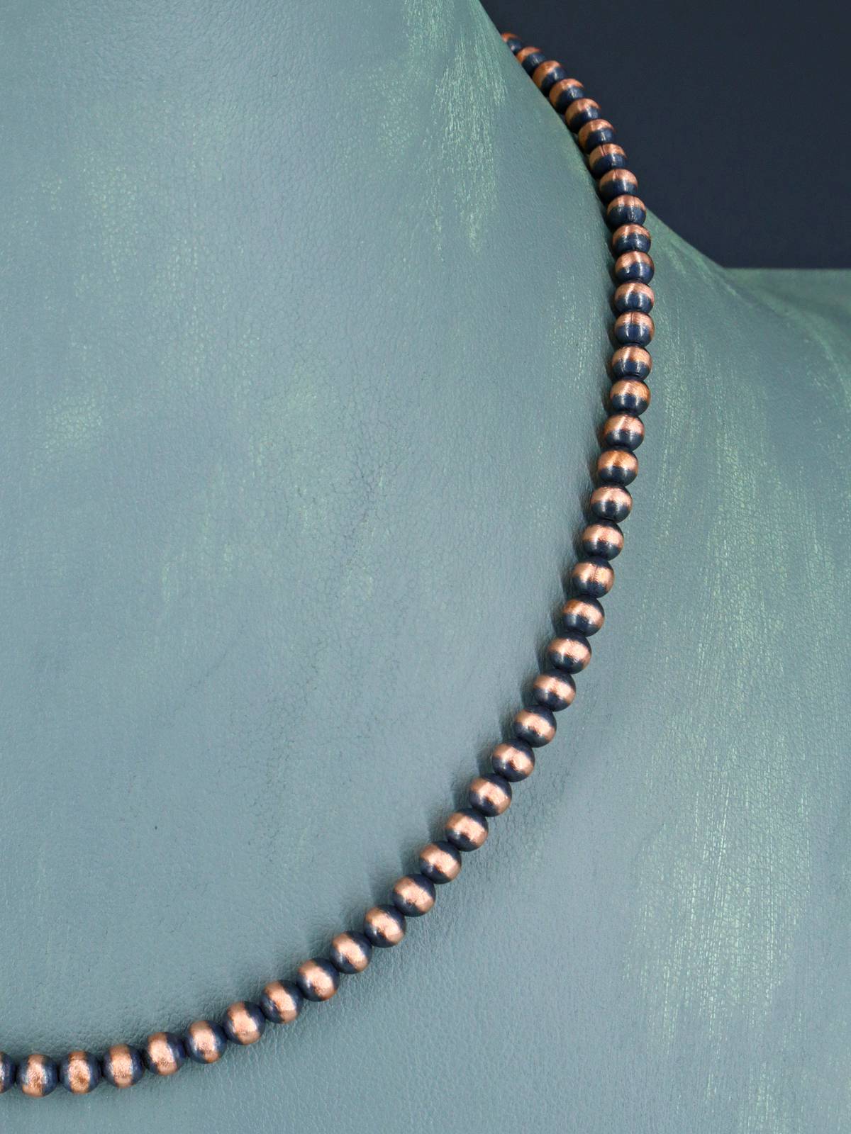 16" Navajo Jewelry Single Strand Copper Beaded Necklace
