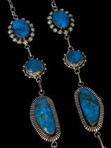 Native American Jewelry Sterling Silver Turquoise Lariat Necklace