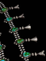 Navajo Jewelry Sonoran Gold Turquoise Squash Blossom Necklace - PuebloDirect.com