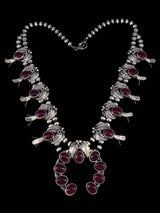 Collier de fleurs de courge en argent sterling Navajo Bumblebee Jasper