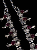 Collier de fleurs de courge en argent sterling Navajo Bumblebee Jasper