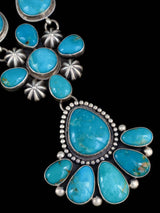 Native American Jewelry Sterling Silver Turquoise Lariat Necklace - PuebloDirect.com