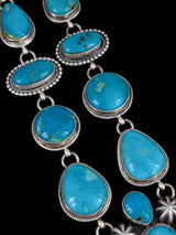 Native American Jewelry Sterling Silver Turquoise Lariat Necklace - PuebloDirect.com