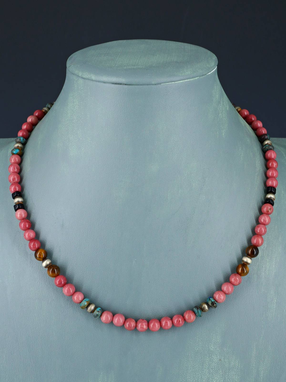 Navajo Pink Marble Beaded Single Strand Necklace
