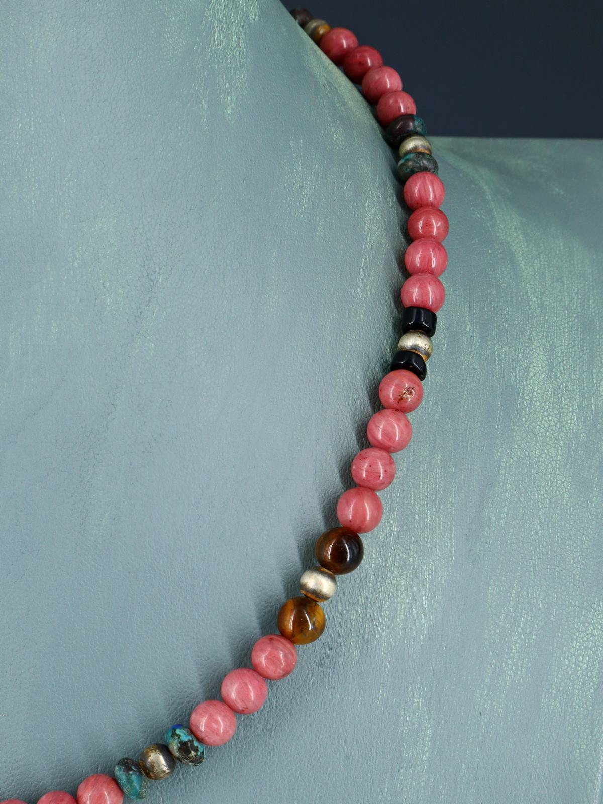 Navajo Pink Marble Beaded Single Strand Necklace