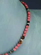 Navajo Pink Marble Beaded Single Strand Necklace