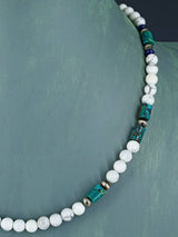 Navajo White Marble Beaded Single Strand Necklace - PuebloDirect.com
