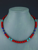 Navajo Coral Beaded Single Strand Necklace - PuebloDirect.com