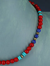 Navajo Coral Beaded Single Strand Necklace - PuebloDirect.com
