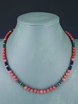 Navajo Pink Marble Beaded Single Strand Necklace - PuebloDirect.com