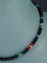 Navajo Onyx Beaded Single Strand Necklace
