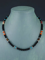 Navajo Onyx Beaded Single Strand Necklace - PuebloDirect.com