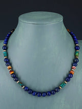 Navajo Lapis Beaded Single Strand Necklace - PuebloDirect.com