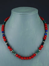 Navajo Coral Beaded Single Strand Necklace