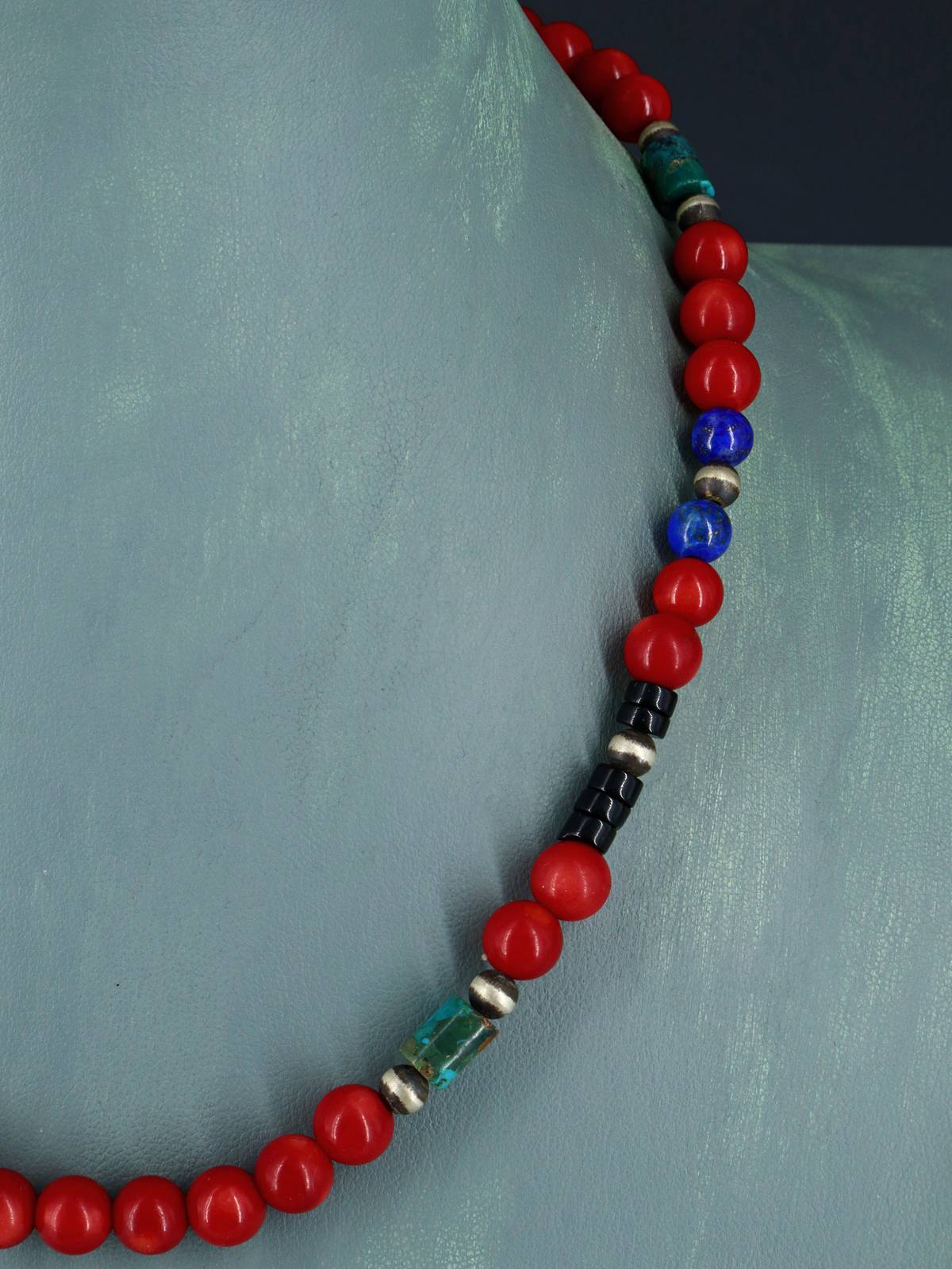 Navajo Coral Beaded Single Strand Necklace