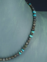 Navajo Labradorite Beaded Single Strand Necklace - PuebloDirect.com