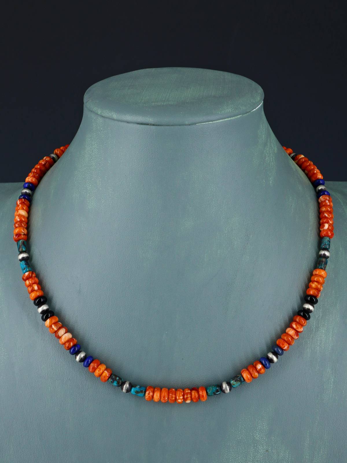 Navajo Spiny Oyster Beaded Single Strand Necklace - PuebloDirect.com