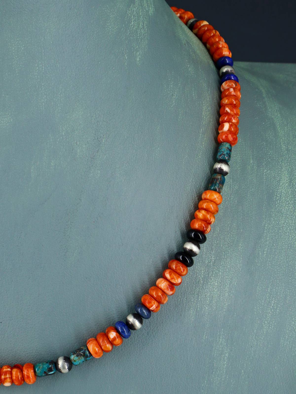 Navajo Spiny Oyster Beaded Single Strand Necklace - PuebloDirect.com
