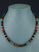 Navajo Tiger Eye Beaded Single Strand Necklace - PuebloDirect.com