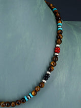 Navajo Tiger Eye Beaded Single Strand Necklace - PuebloDirect.com