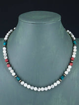 Navajo White Marble Beaded Single Strand Necklace - PuebloDirect.com