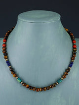 Navajo Tiger Eye Beaded Single Strand Necklace - PuebloDirect.com