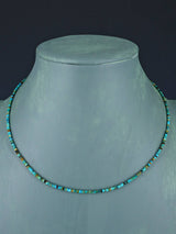 Thin Native American Micro Turquoise Choker Necklace - PuebloDirect.com