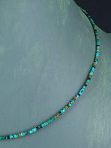 Thin Native American Micro Turquoise Choker Necklace - PuebloDirect.com