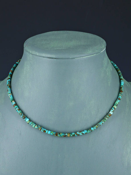 Thin Native American Turquoise Choker Necklace - PuebloDirect.com