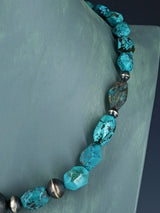 Chunky Native American Single Strand Turquoise Nugget Necklace - PuebloDirect.com