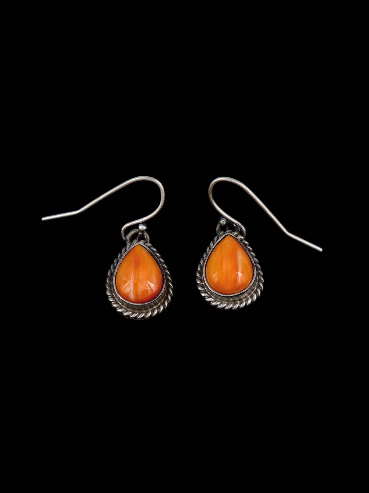 Navajo Spiny Oyster Sterling Silver Petite Squash Blossom Necklace Set - PuebloDirect.com