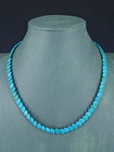 19" Navajo Single Strand Turquoise Disc Necklace - PuebloDirect.com