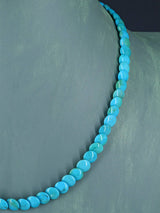 19" Navajo Single Strand Turquoise Disc Necklace - PuebloDirect.com