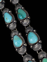 Navajo Carico Turquoise Sterling Silver Lariat Necklace - PuebloDirect.com