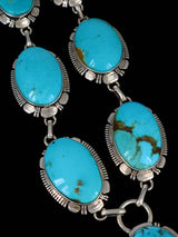 Navajo Armenian Turquoise Sterling Silver Lariat Necklace - PuebloDirect.com