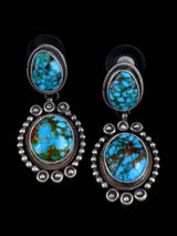 Navajo Jewelry Sterling Silver Kingman Turquoise Lariat Necklace Set - PuebloDirect.com
