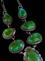 Navajo Sterling Silver Sonoran Gold Turquoise Choker Necklace - PuebloDirect.com