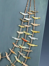 Vintage Zuni Pueblo Three Strand Bird Fetish Necklace - PuebloDirect.com