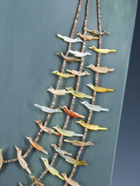 Vintage Zuni Pueblo Three Strand Bird Fetish Necklace - PuebloDirect.com