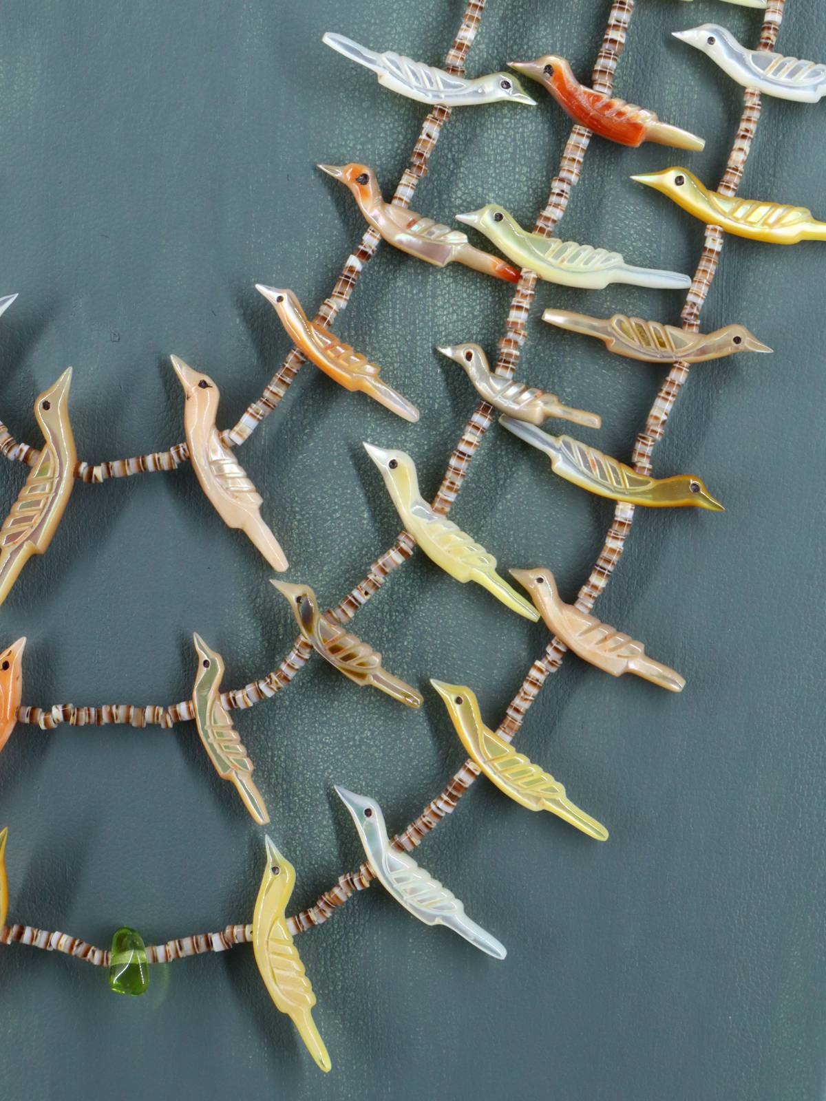 Vintage Zuni Pueblo Three Strand Bird Fetish Necklace - PuebloDirect.com
